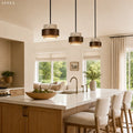 Aksel Vintage Cylindrical Travertine Stone Pendant Light 3
