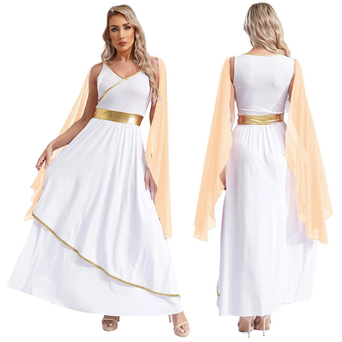 Ärmelloses Toga-Kleid für Damen – Circe-Kleid, Karnevalskostüm 0