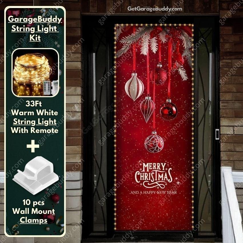 Christmas Front Door Cover with Ornaments for Festive Holiday Decoration 1