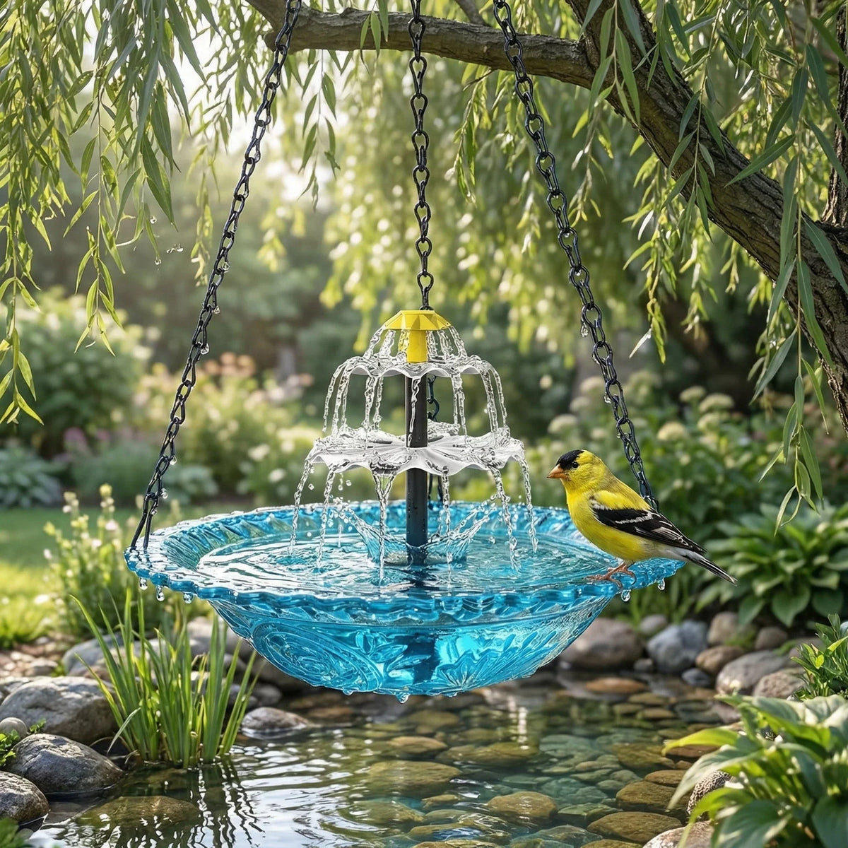 Vogeltränke mit Solarbrunnen