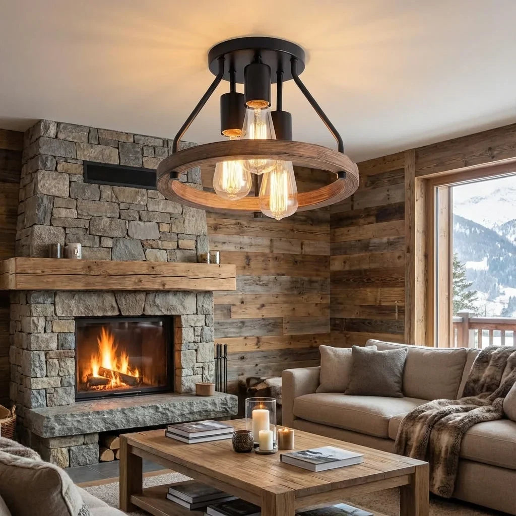 Industrial Farmhouse Ceiling Lamp - Hearthly 0
