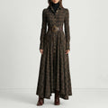 Long-Sleeved Maxi Dress with Plaid Pattern - Bethany 2