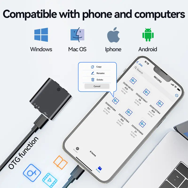 Mini Magnetic Voice Recorder One-Touch Recording 4