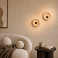Novelle Modern Travertine Round Wall Sconce 5