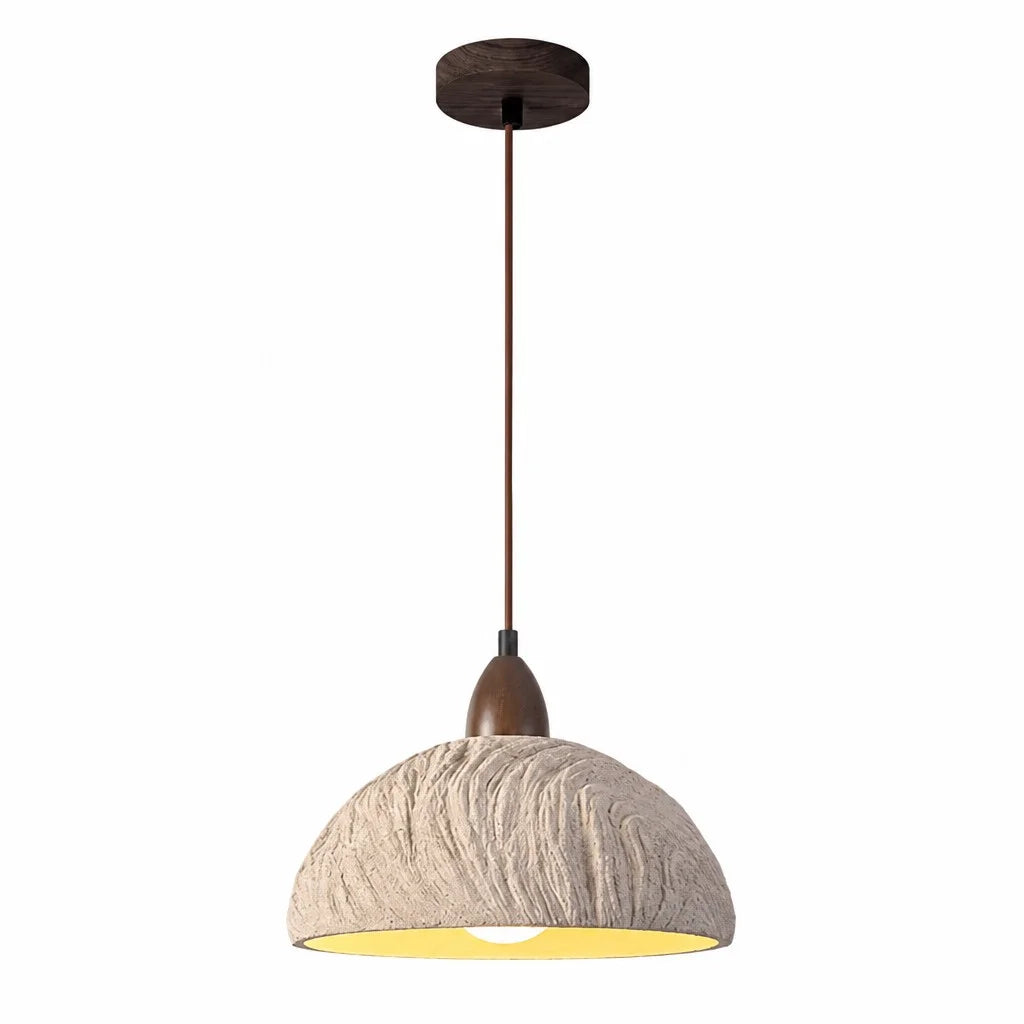 Riven Wabi-Sabi Travertine Stone Pendant Light 0