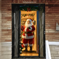 Santa's Welcome Christmas Door Cover - Easy Stretch Fit for Holiday Cheer 7