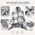 Thrives Outdoor | Wearable Flannel Shawl Blanket 3